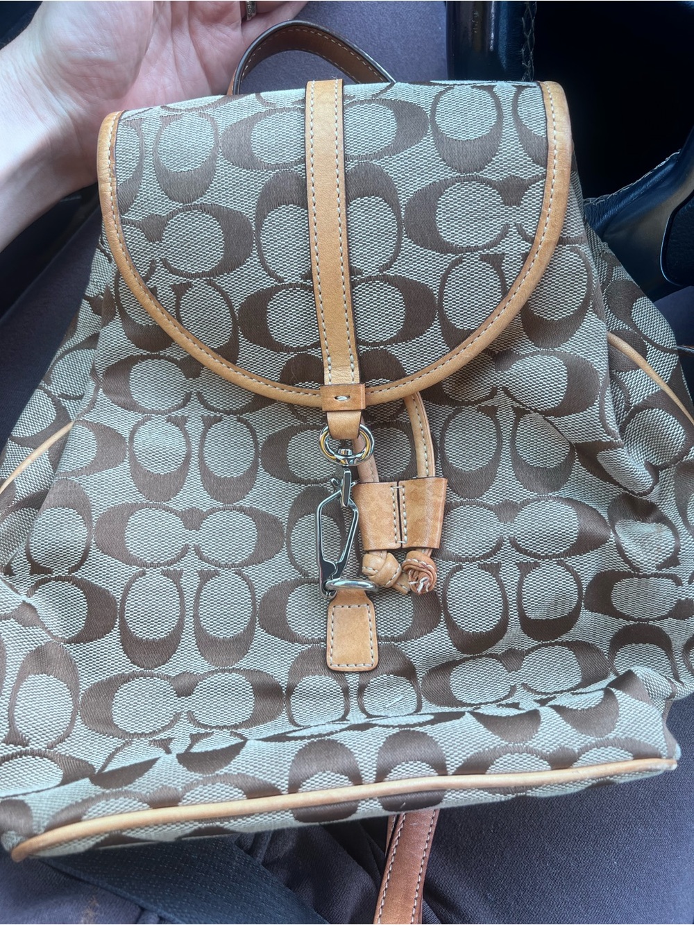 Coach Signature Canvas Brown Mini Backpack